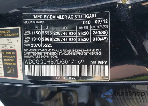 2013 Mercedes-Benz Glk 350 z USA, uszkodzony, nr VIN WDCGG5HB7DG017169